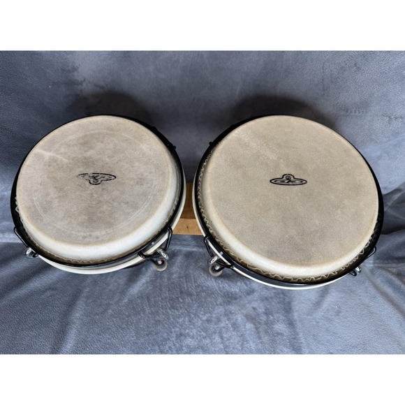 CP Latin Percussion Bongo Drums 6" and 7" Siam Oak Rawhide Heads Natural Finish - Picture 7 of 16